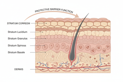 피부 장벽 다이어그램 (레이어 구조)