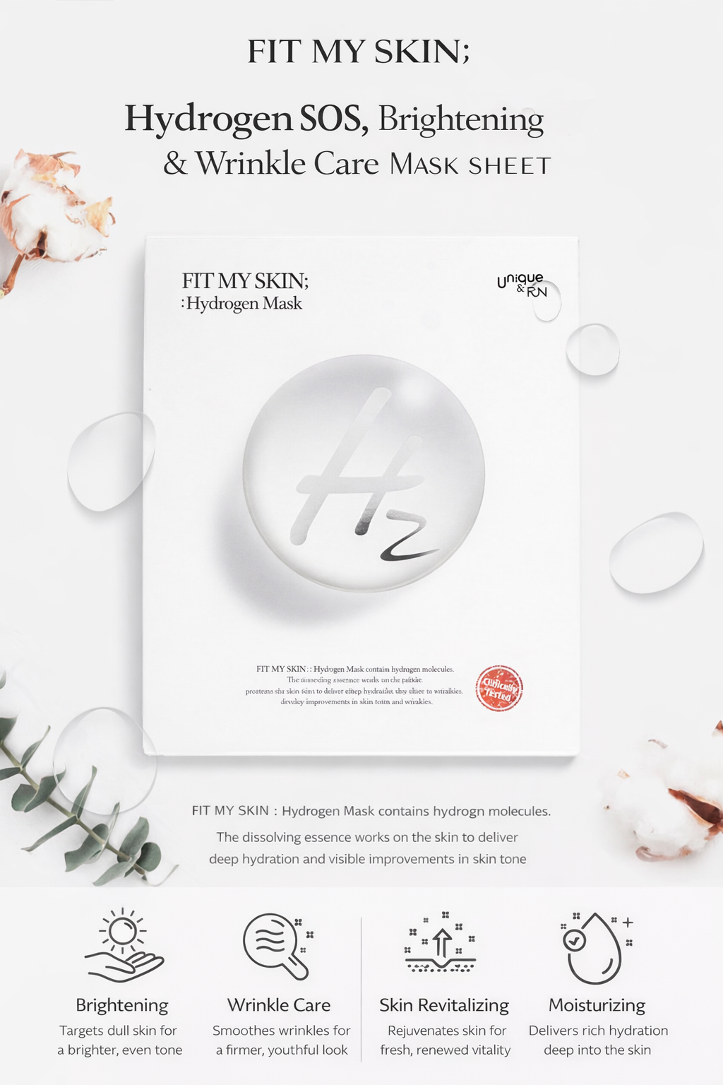 Whitening Mask (H2) | H2 Hydrogen-Infused Hydrogel Mask