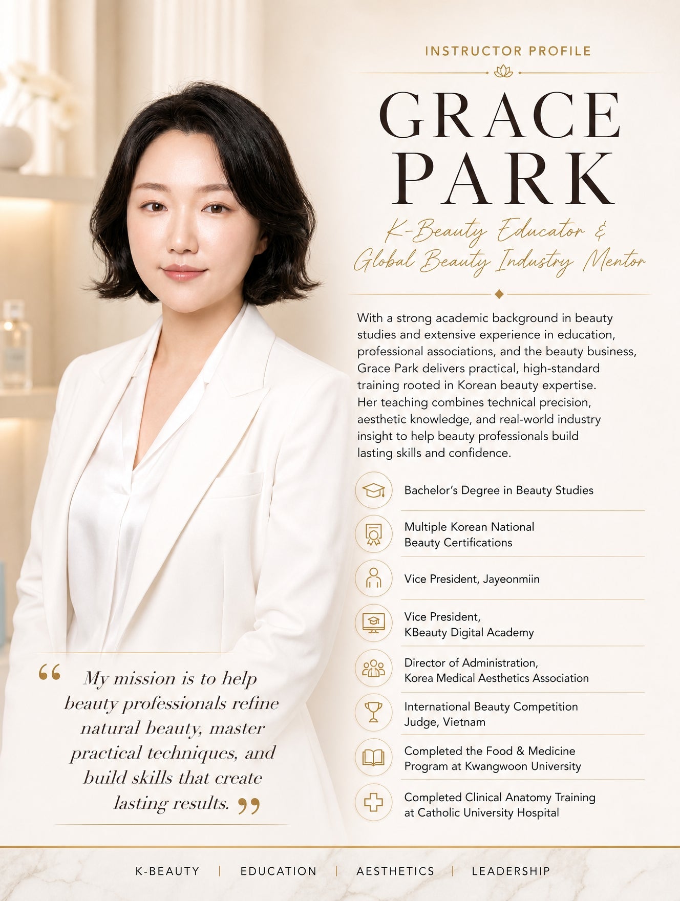 Korea Glass Skin Master Course — Registration Deposit (USD 1,100)